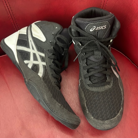 Asics Shoes Matflex Kids Asics Black Silver White Wrestling Shoes